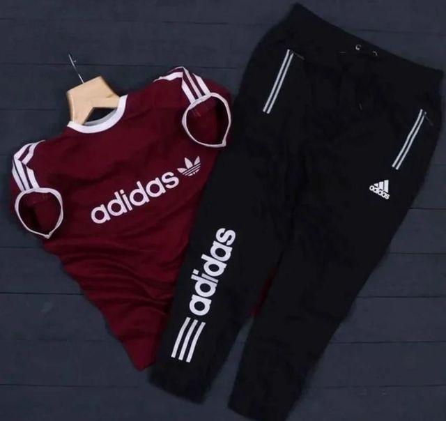Men's Stylish Summer Tracksuit (Maroon & Black)