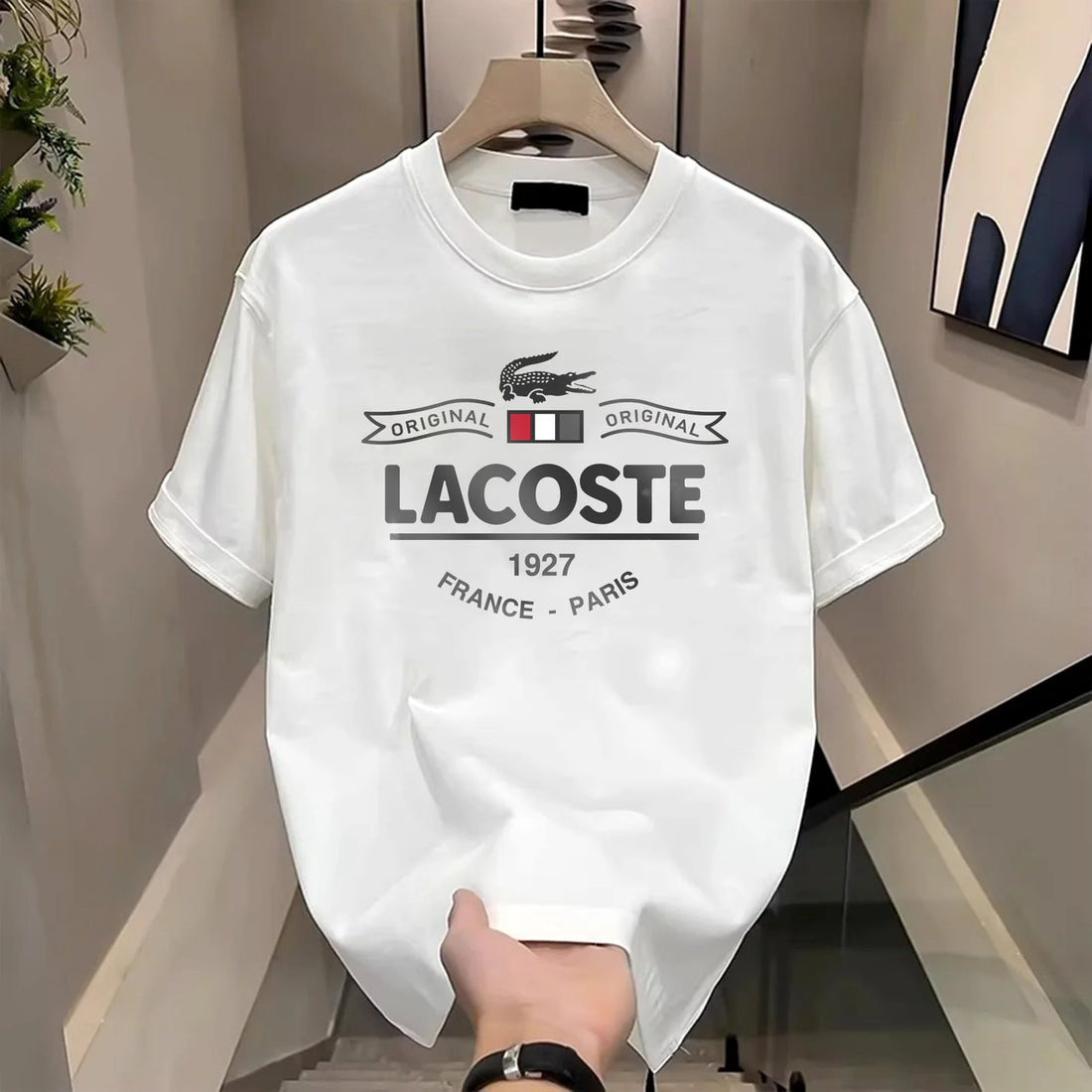 Men's Classic Printed White Casual T-Shirt