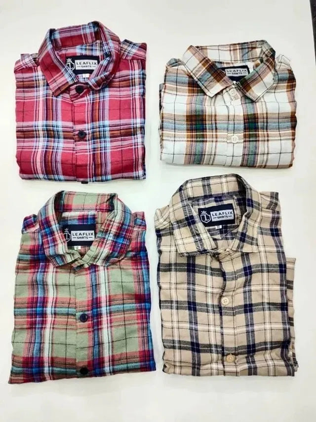 Men's Classic Check Casual Shirt (Pack of 4)