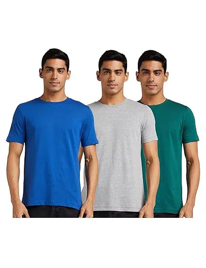 Men's Classic Round Neck Cotton T-Shirt (Pack of 3)
