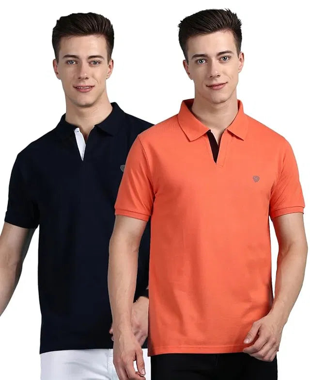 Men's Classic Solid Polo T-Shirt (Pack of 2)